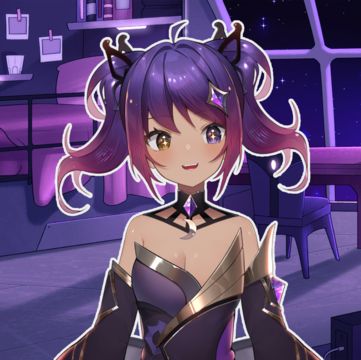 Starry with a wide smile and sparkle in their eyes, looking at the viewer